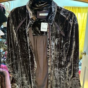 Free People Velvet Tunic Shirt size XS NWT